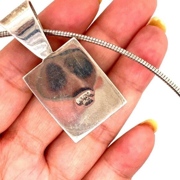 925 Mexican Red Stone Necklace - Picture 3 of 4
